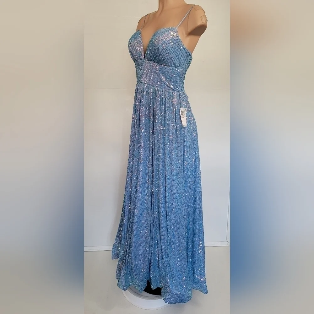 B Darlin Juniors Iridescent Sequined Dress - Picture 12 of 12